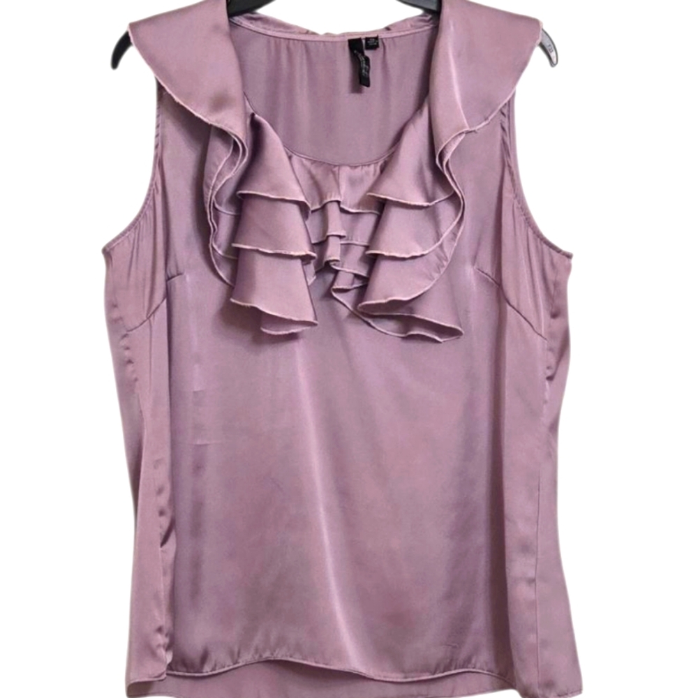 Essentials by Milano Elegant Ruffled Sleeveless Top